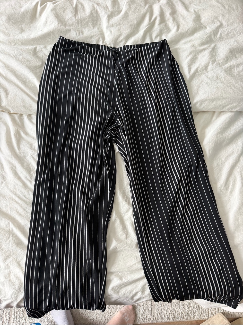 Alfani Black and White Vertical Stripe Pants